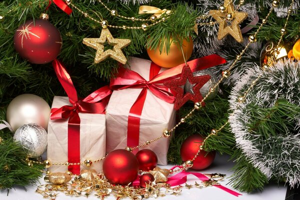 Gifts under the Christmas tree for the new year