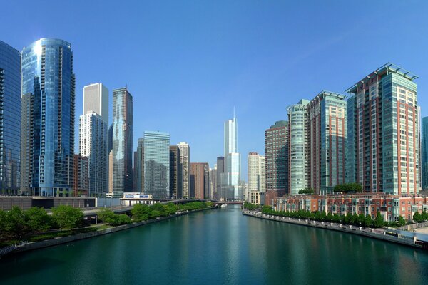 Chicago Usa river city photo
