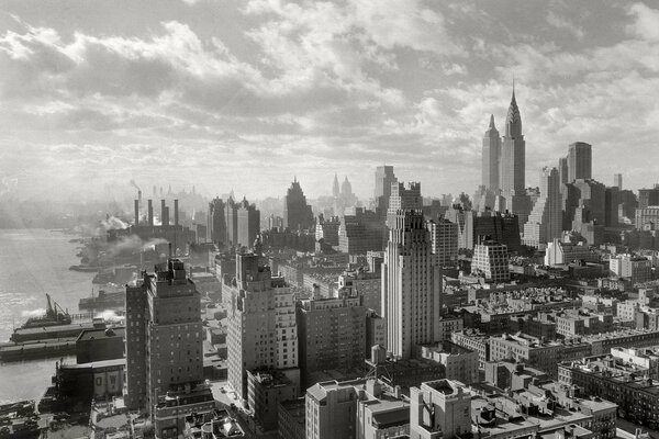 Paisaje en blanco y negro de Manhattan