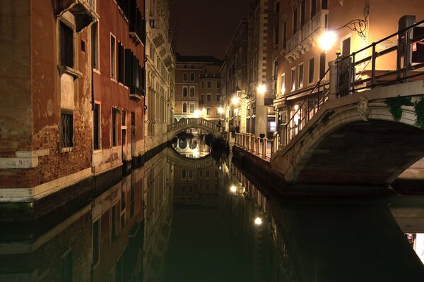 Venecia, foto del canal nocturno