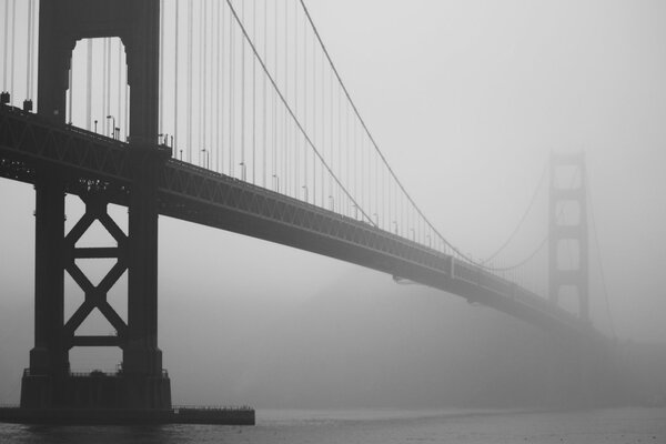 A bridge from California on a foggy evening