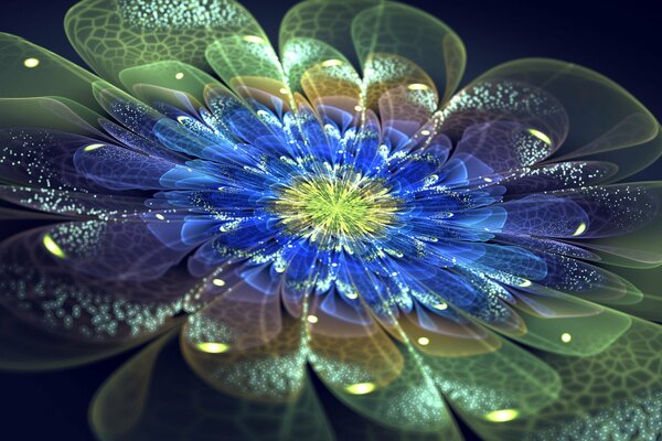 Neon flower. Art picture