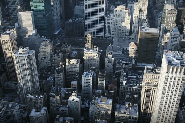 Wolkenkratzer von New York Foto von oben bei Tageslicht