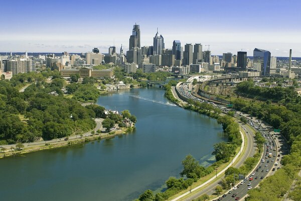 Fondo de la ciudad estadounidense de Filadelfia