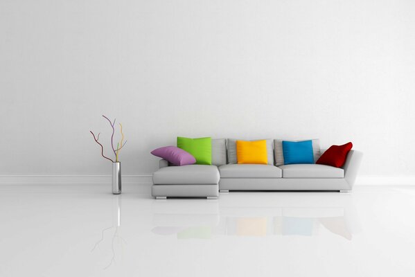 Minimalismus im Inneren eines Raumes mit Sofa