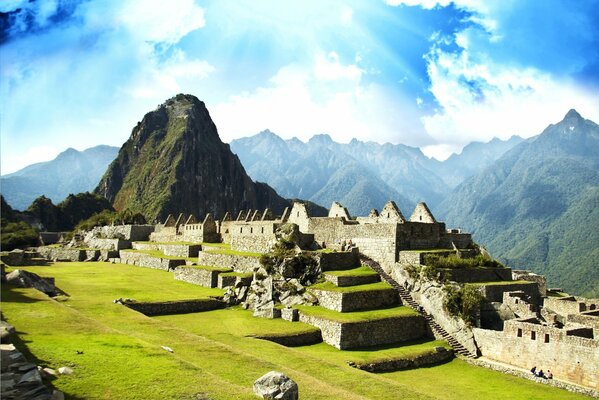 Die Architektur der peruanischen Stadt Machu