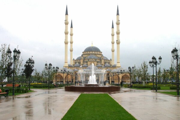 The heart of Chechnya is the terrible fountain of the Mosque
