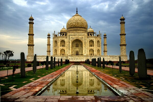 Vue sur le Taj Mahal. Ville en Inde. Architecture en Inde