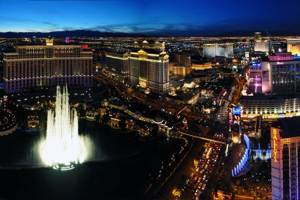 Lights of the night city of Las Vegas