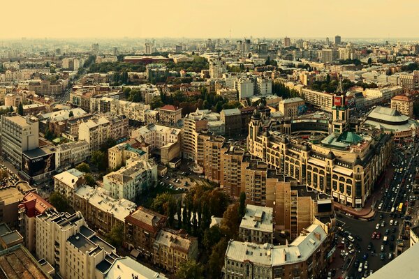 Foto Stadt Kiew Panorama aus der Höhe