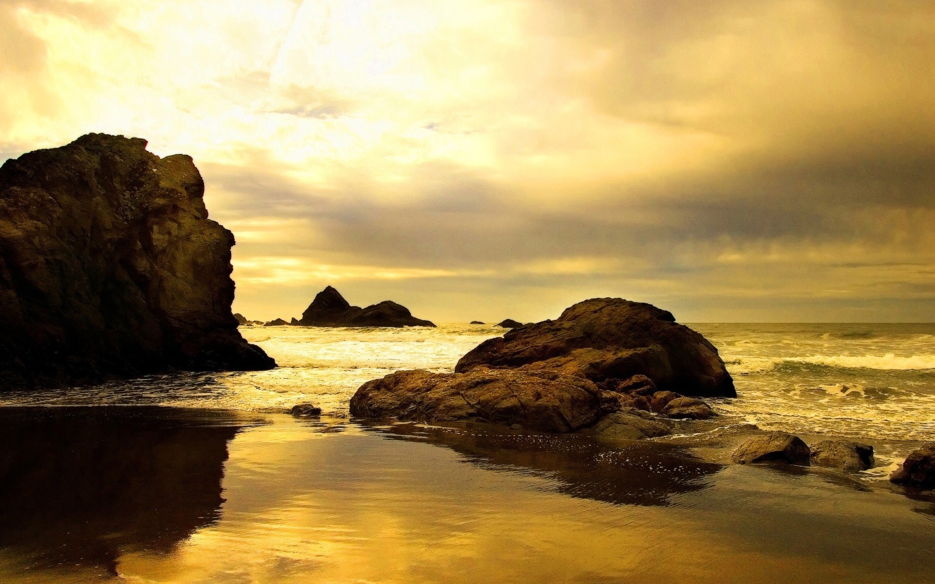 tones sea landscape beach sunset