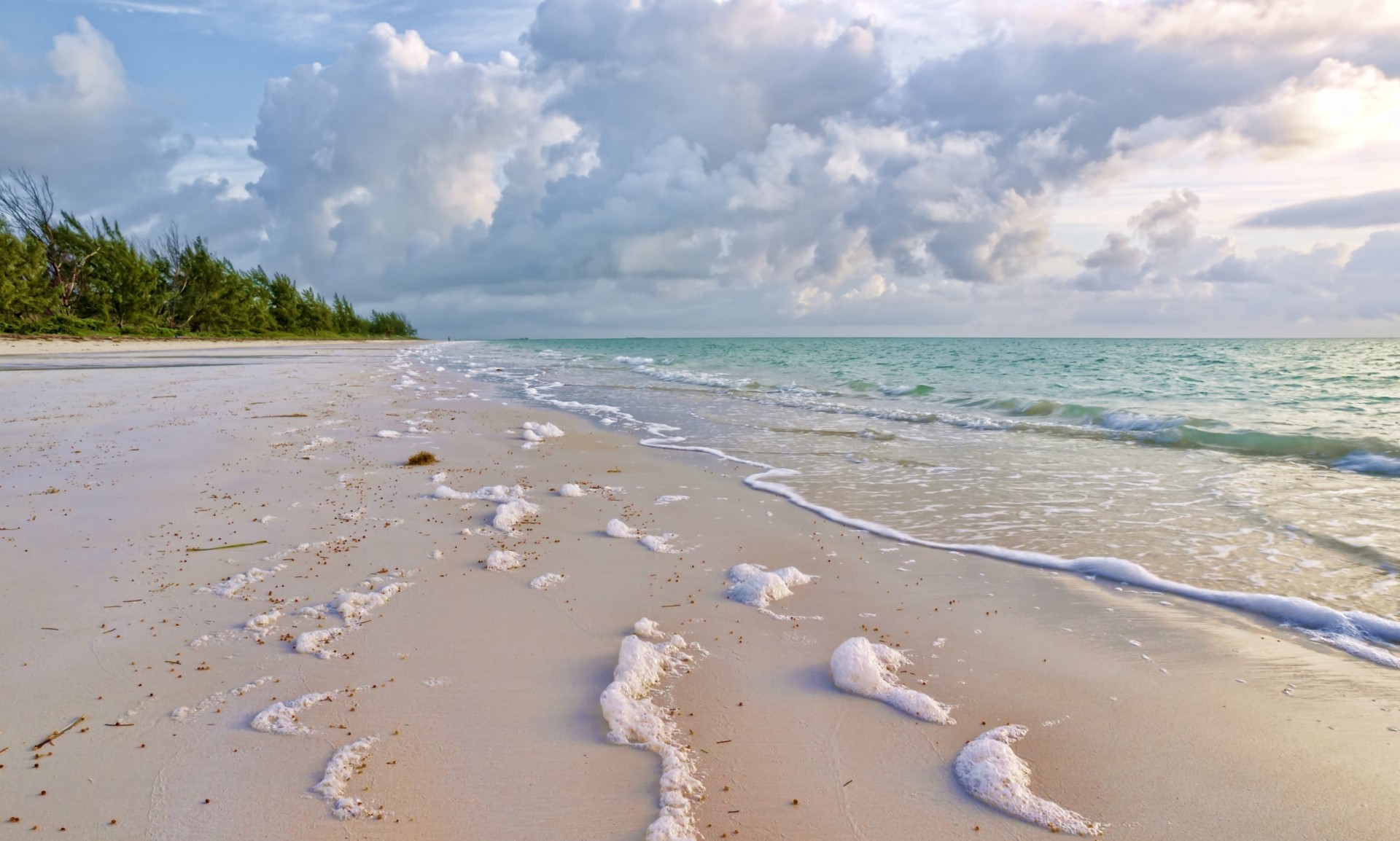 whisper wet waves foam clouds sea sand