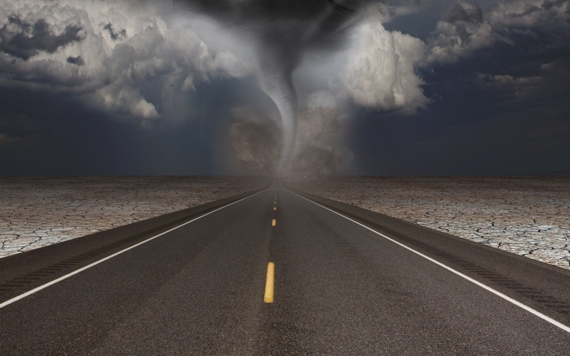 nubes tornado tormenta naturaleza carretera