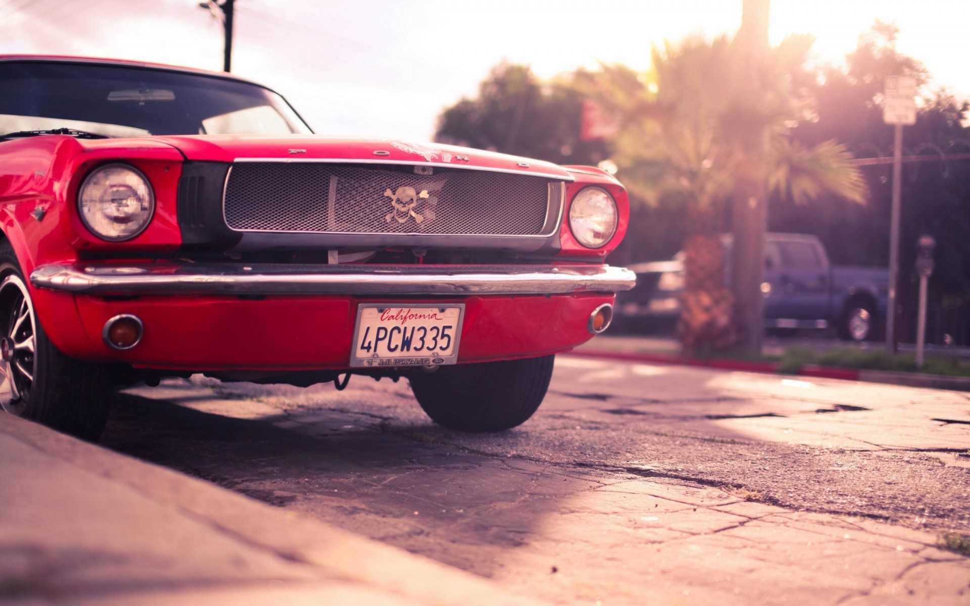 mustang car ford red