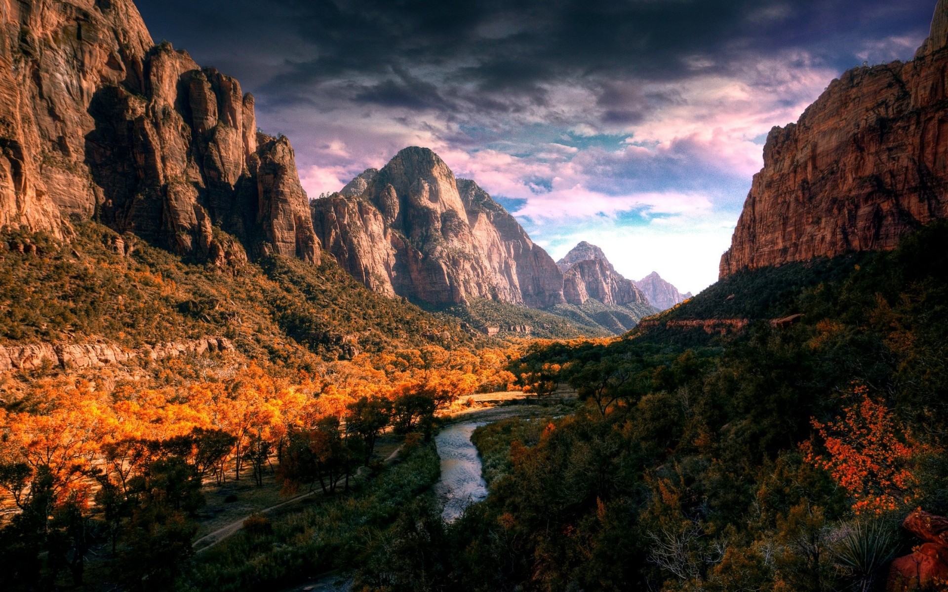 river nature landscape palm trees beautiful mountain landscapes valley