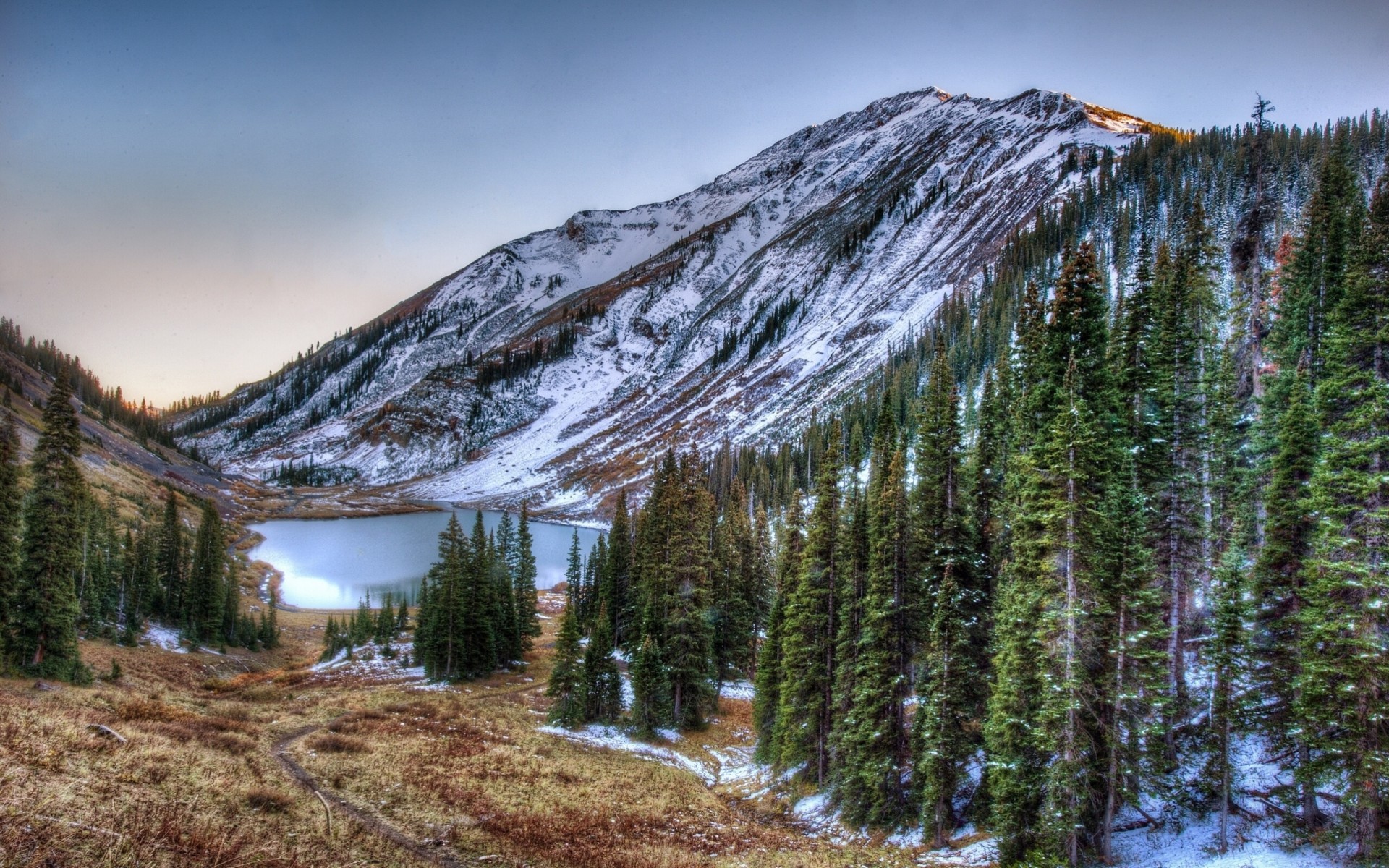 paisaje lago árboles bosque colorado montañas rocosas esmeralda montañas