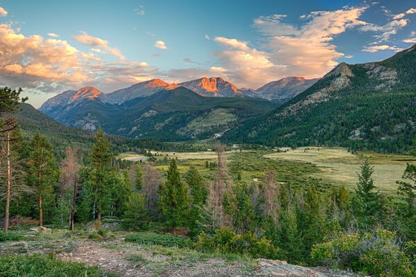 Bella valle al mattino in Colorado