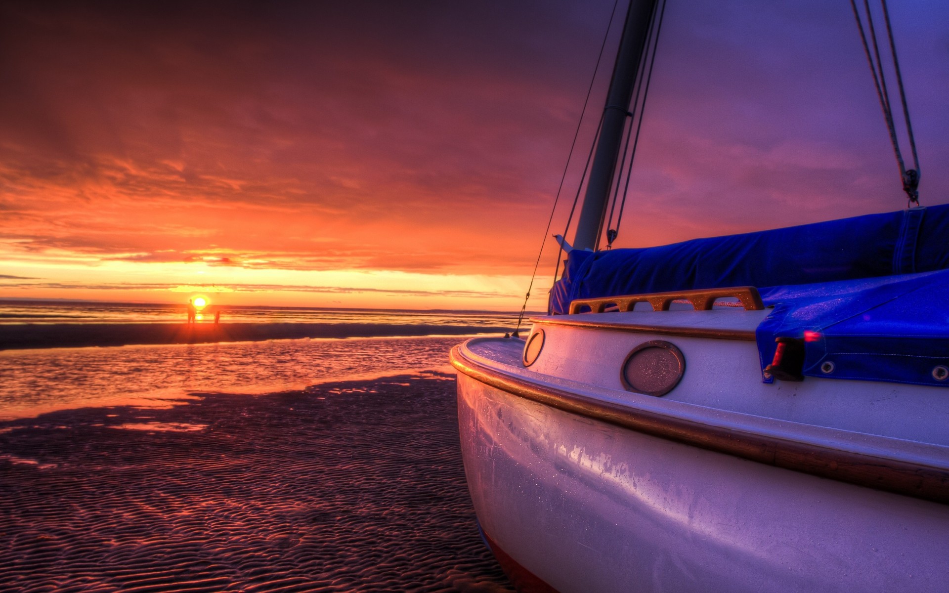 paysage coucher de soleil nature ciel soleil nuages mer plage