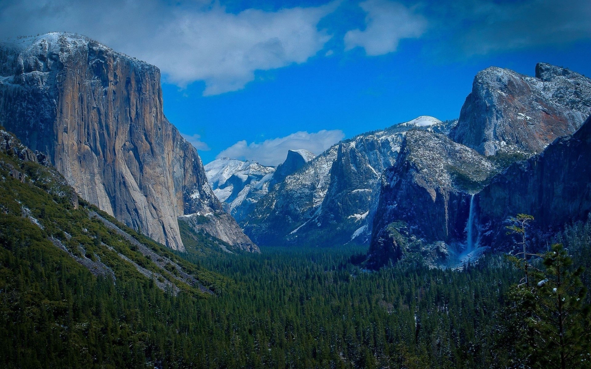 berge wald wasserfall natur