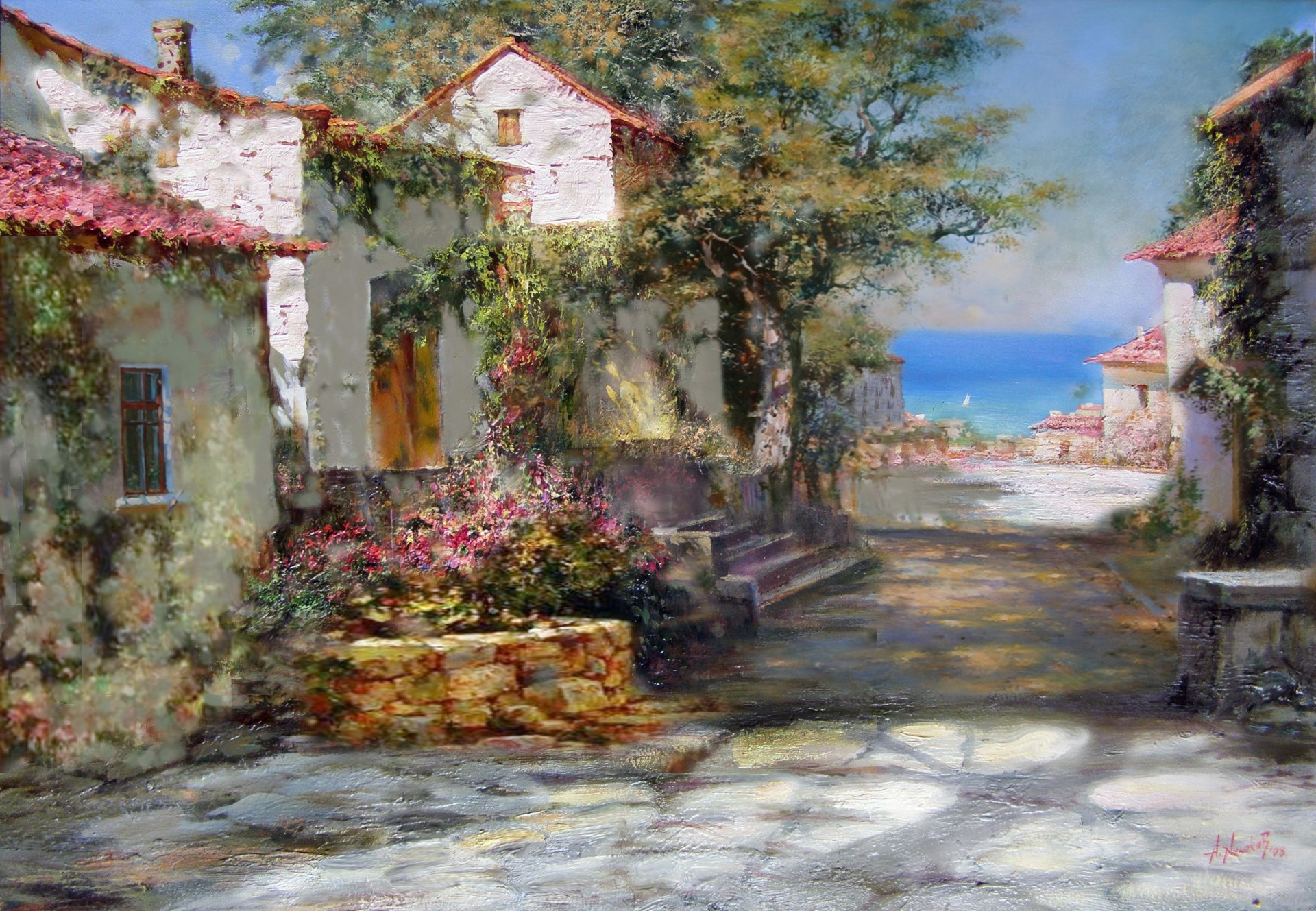 alexander milyukov summer sun sea house crimea shadow