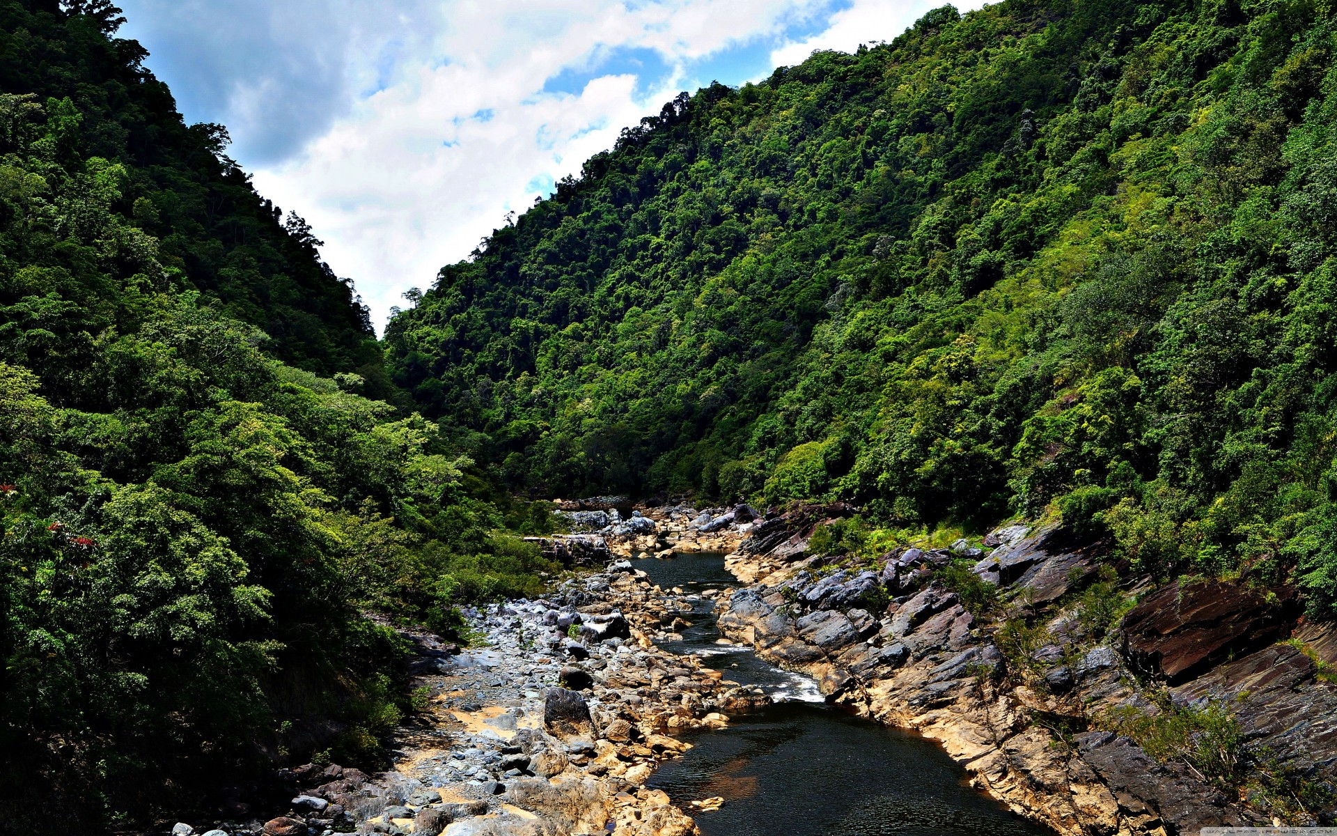 ciel mig-15 montagnes nature ensoleillé rivière forêt océanie paysages jungle été