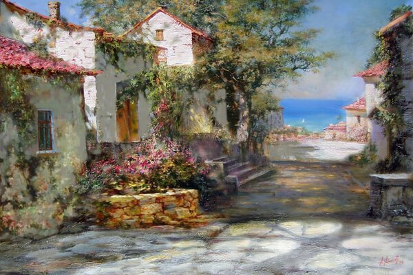 Alexander Milyukov s painting summer Crimea