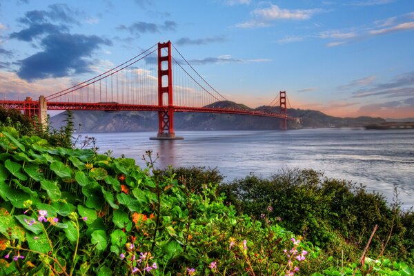 Paesaggio con il Golden Gate di San Francisco