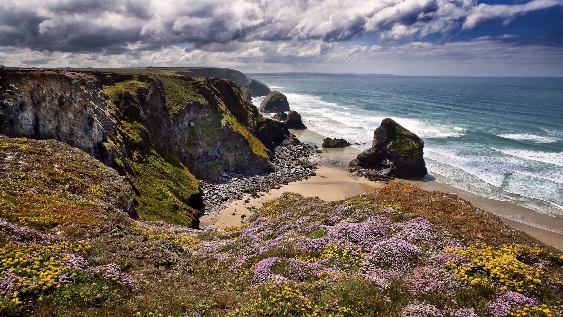 coast england cornwall celtic sea sea rock