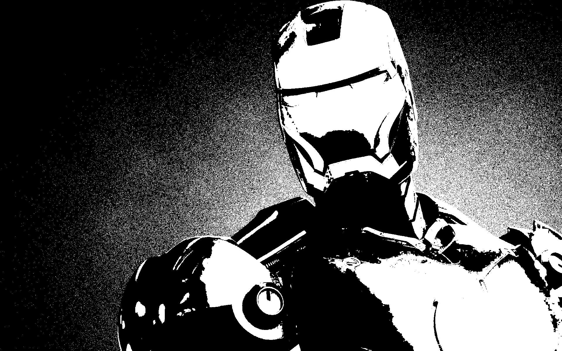 noir et blanc iron man armure casque