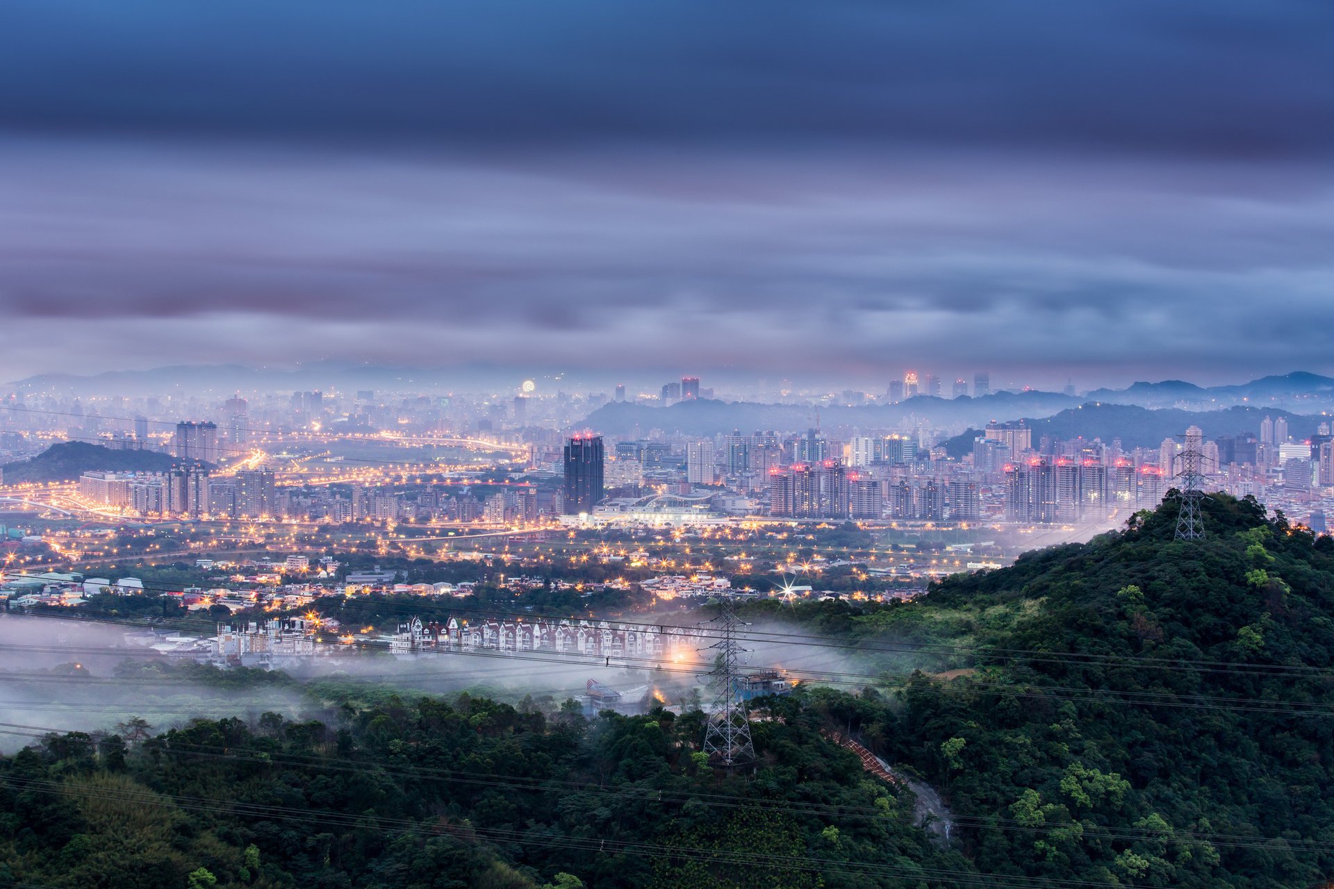 blue china taipei prc dawn taiwan morning city