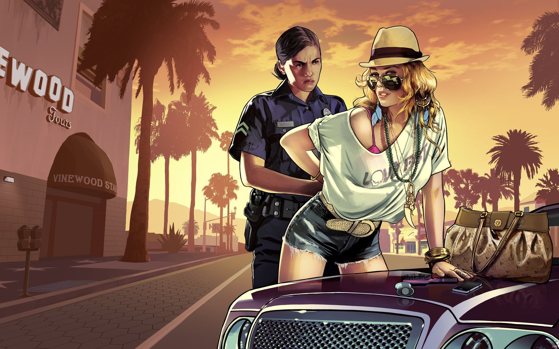 gta 5 grand theft auto v girl cop police