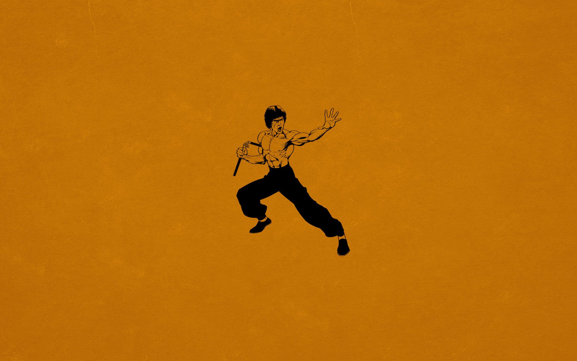 bruce lee nunchakus bruce lee kung fu dunkelorange