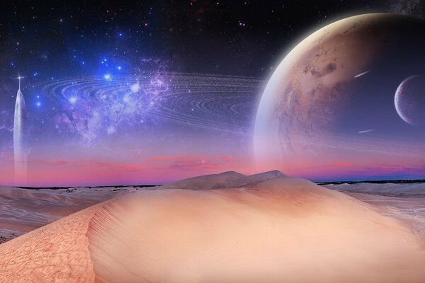 Sands of distant worlds on an unknown planet