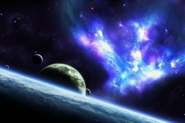 Beautiful art. Planets in space