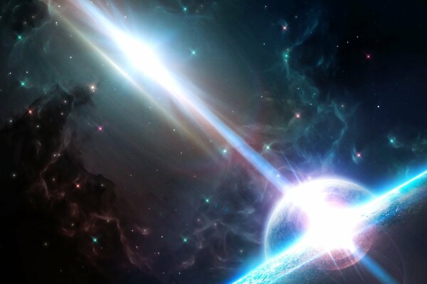 Пульсирующая туманность из звёзд в космосе