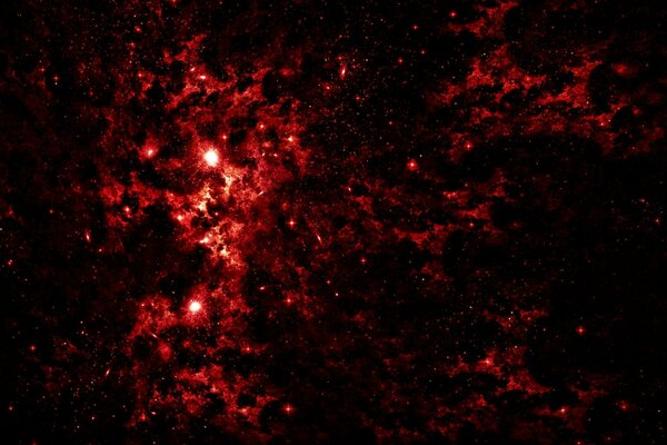 Immagine dello spazio nebulosa nero-rosso