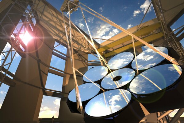 Giant Magellan Telescope reflects the sky