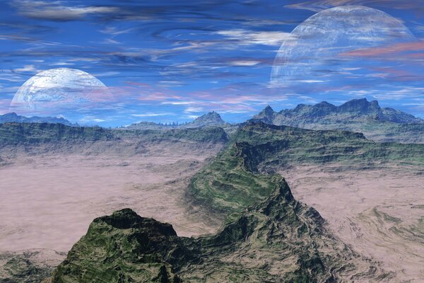 Planetas lejanos visibles desde las montañas