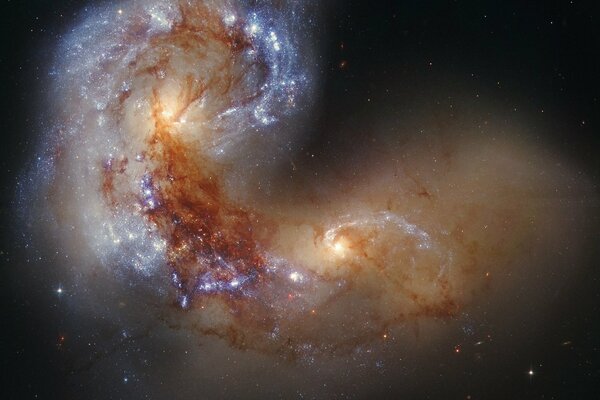 Скопление звезд в космосе. Голубая галактика