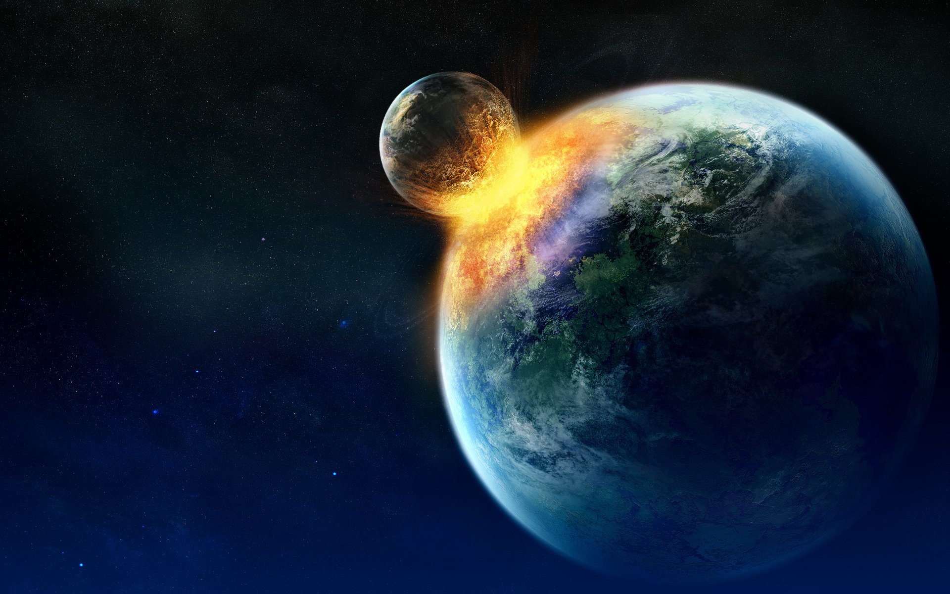 kollisionen feuer planeten sterne fantasie