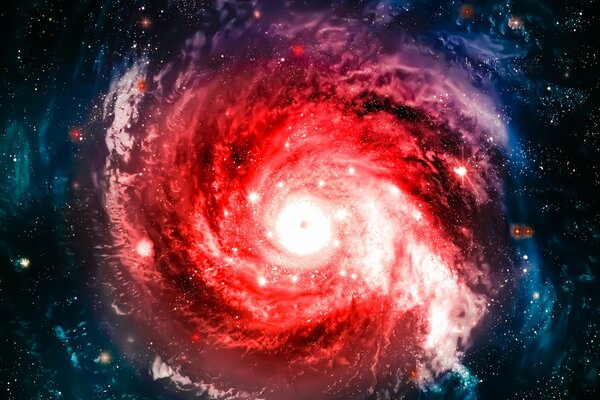 Spiral galaxy of red color