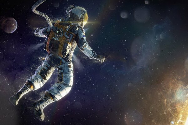 Фото астронавт в скафандре в космосе