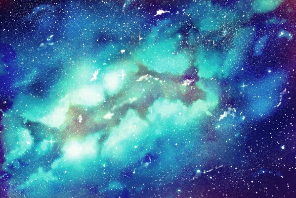 Туманность со звездами в космическом пространстве