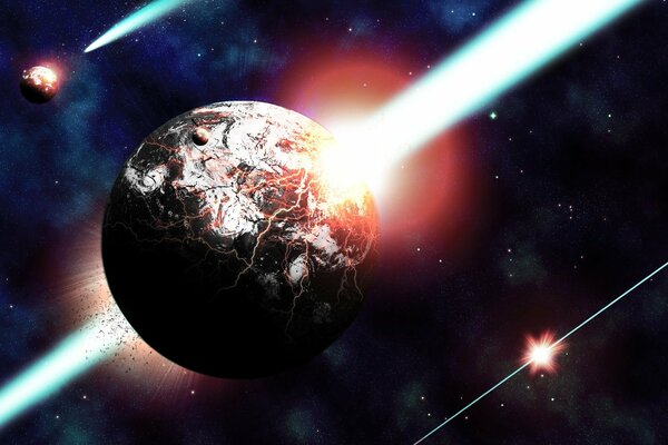 Destruction of planets by luminous rays
