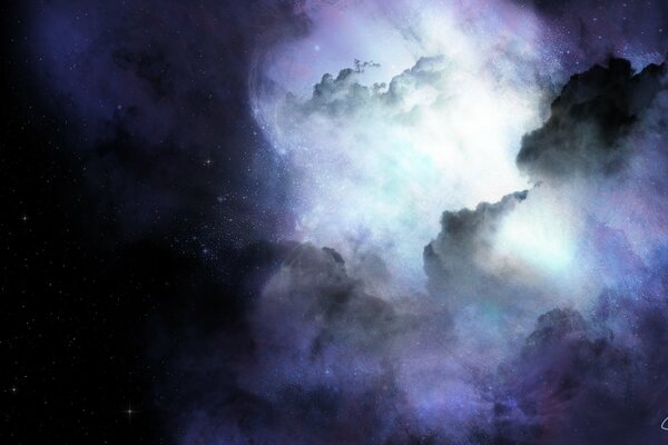 Kunst zum kosmischen Thema mit Nebel und Sternenglühen