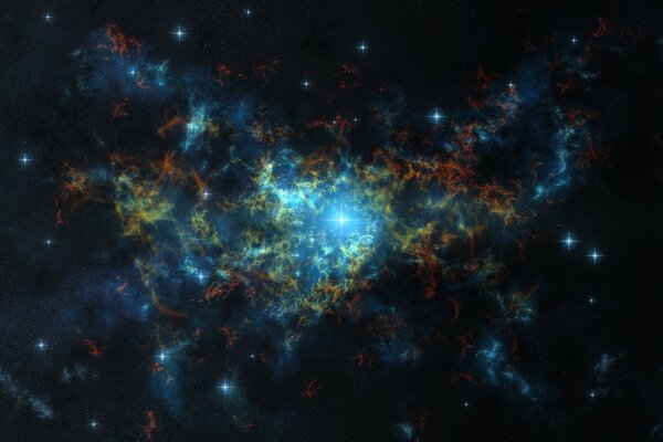 Nebulosa cosmica e spazio blu