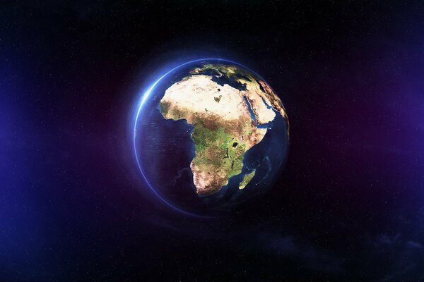 Planet Erde mit Blick auf Afrika und den Ozean