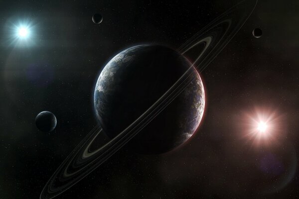 Planets and stars in outer space