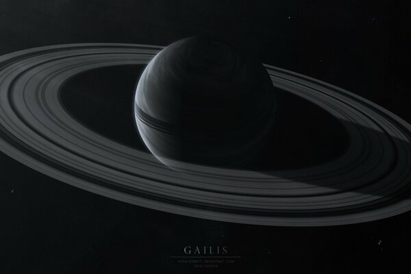 Rings around a planet in dark space