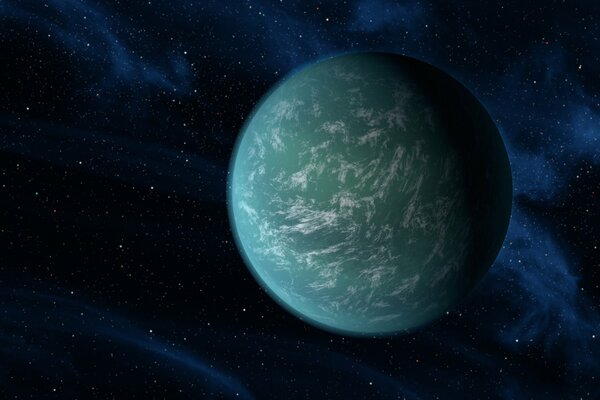 Vista dallo spazio del pianeta Kepler 22-B